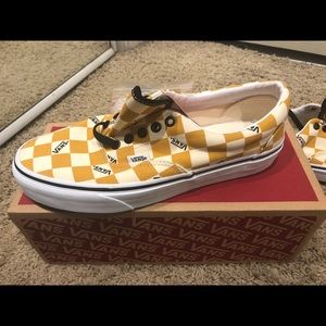 Yellow check board vans
